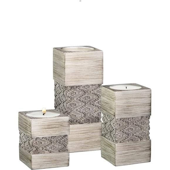 Set of 3 Tealight Candle Holder - Centerpiece for Living Room and Dining Room - Picture 5 of 6